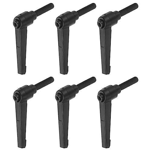HARFINGTON 6pcs Adjustable Clamping Lever Handles M8 x 32mm Male Thread Bolt Knobs Rotating Screw Locking Quick Release Ratchet Push Button Handle, Black - size: M8 x 32mm