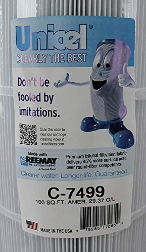 Unicel C-7499 100 Square Foot Media Replacement Pool Filter Cartridge with 142 Pleats, Compatible with Pentair, American, and Premier Springwater