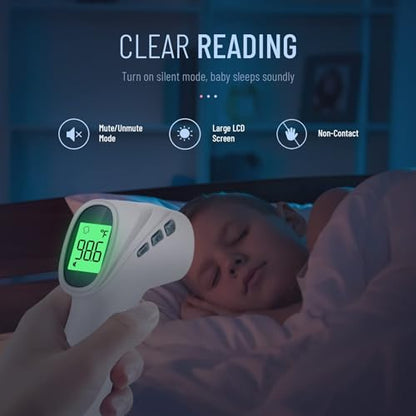 Forehead Thermometer for Adults and Kids, Non Contact, 1s Result (Gray) - color: Grey