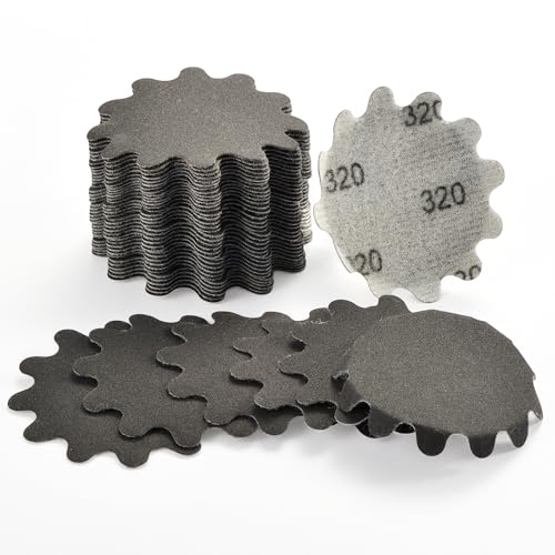 2 Inch Sanding Discs 50Pcs, 320 Grit Flex Edge Wavy Sandpaper - style: 320 Grit