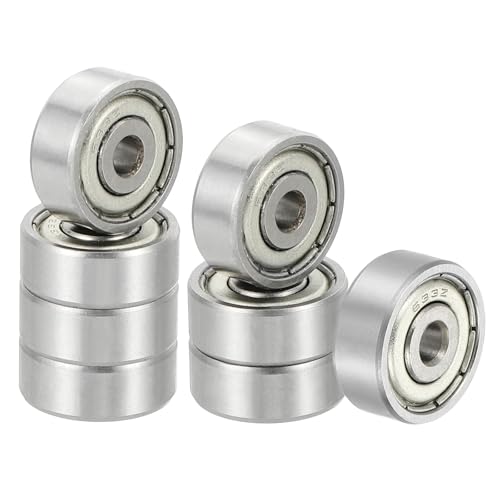 uxcell 8 Pack 633ZZ Deep Groove Ball Bearings, 3x13x5mm Chrome Steel Double Shield Bearing for Electric Motor, Home Appliances, Garden Machinery, (ABEC5) - size: 633ZZ
