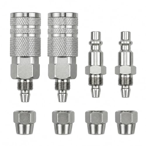 4PCS Air Tool Fittings Coupler and Plug Kit for 5mm ID x 8mm Hose - size: 4PCS