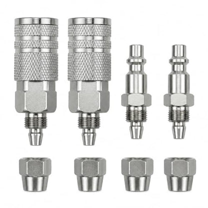 4PCS Air Tool Fittings Coupler and Plug Kit for 5mm ID x 8mm Hose - size: 4PCS