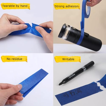 6 Rolls Masking Tape for Wall Paint, DIY Crafts & Arts(1.88Inch x 60.1Yard) - size: 6rolls, 1.88in x 60.1yds, Blue