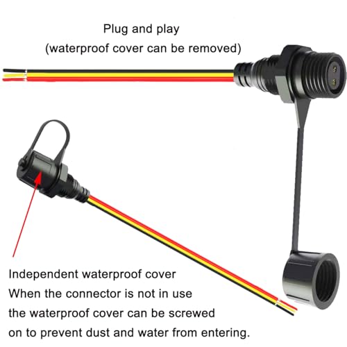 16AWG M16 3Pin Waterproof Connector,3 Wire Male Female Plug - size: 16AWG Waterproof Connector 3Pin