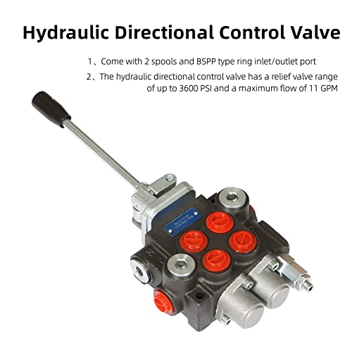 2 Spool 11GPM 3600 PSI Hydraulic Control Valve - size: 2 Spool 11GPM