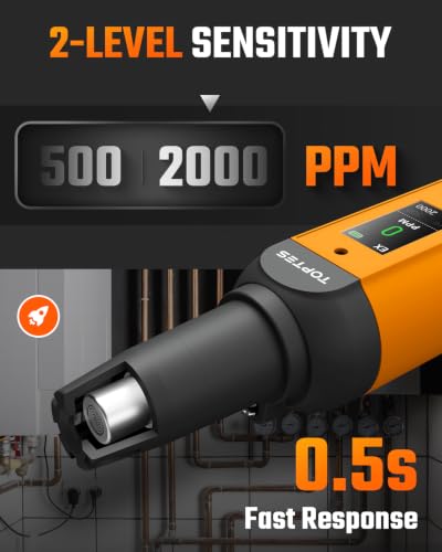 TOPTES PT-336 Rechargeable Natural Gas Detector with 0–9999PPM Range