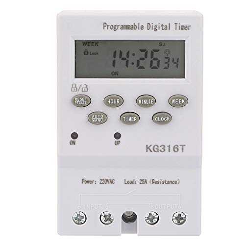 Digital Programmable Timer, Akozon KG316T 220V Microcomputer Time Control Switch Programmable Automatic Digital Timer Switch