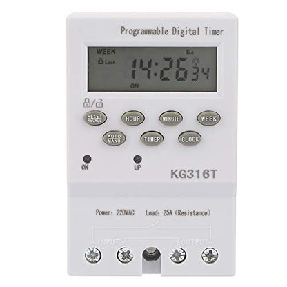 Digital Programmable Timer, Akozon KG316T 220V Microcomputer Time Control Switch Programmable Automatic Digital Timer Switch