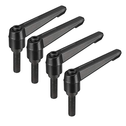 uxcell M10 x 30mm Handle Adjustable Clamping Lever Thread Push Button Ratchet Male Threaded Stud Knobs Locking Rotating Screw Handles Quick Release Bolt Black 4pcs - size: M10 x 30mm