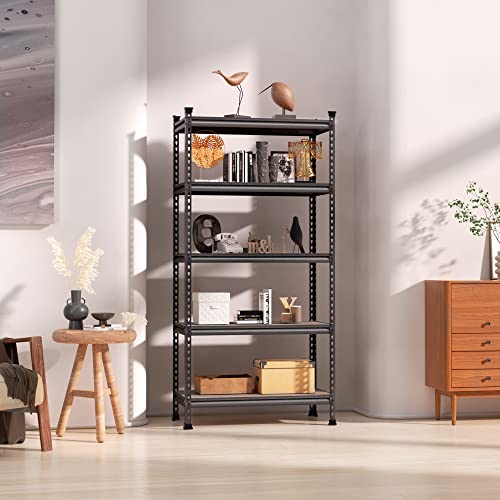 WORKPRO 5-Tier Adjustable Metal Shelving, 36”Wx18”Dx72”H,4000LBS Capacity - color: Black, size: 36"W x 18"D x 72"H