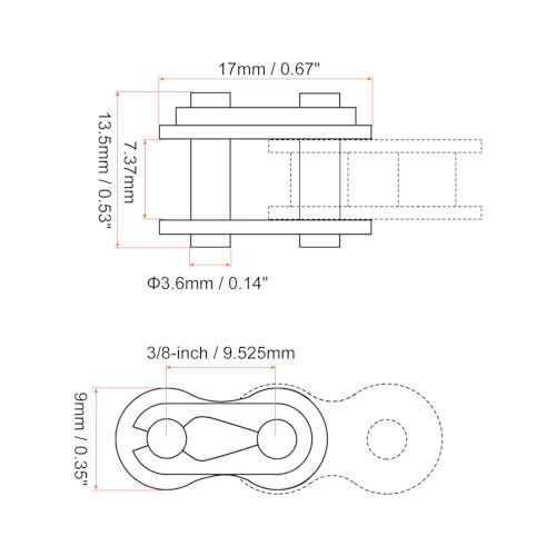 uxcell 6Pcs #35 Chain Master Connector Link Roller 3/8" Pitch Stainless Steel Standard Connecting Split Links for 06C Chain - size: 3/8 Inch