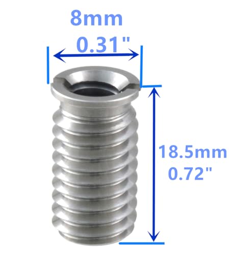 Stainless Steel 1/4"-20 Female to 3/8"-16 Male Convert Screw Adapter (6pcs, 18.5mm) - color: 6pcs, size: 18.5mm
