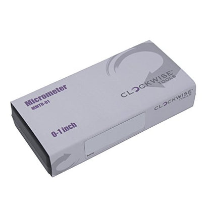 Clockwise Tools MMTR-01 Premium Outside Micrometer with Carbide Tip 0-1" Measuring Range 0.0001" Graduation Precision Machinist Tool - size: 0-1"