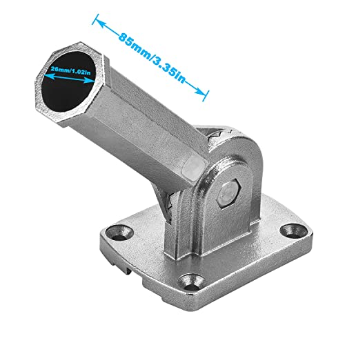Stainless Steel Flag Pole Holder Heavy Duty Multi-Position Flag Pole Bracket Multi-Angle Adjustment wall mounting Bracket for 1 inch Flag Pole(Silver) - color: silver flag pole holder