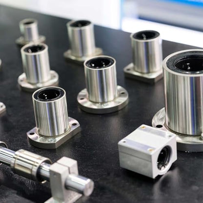 PATIKIL LMK8UU Linear Ball Bearings 8mm Bore Dia 15mm OD 24mm Length 4mm Hole, 2Pcs Round Flange Linear Motion Bushing Double Side Rubber Sealed Rod Liner Shaft for CNC Machine 3D Printer - size: 8mm