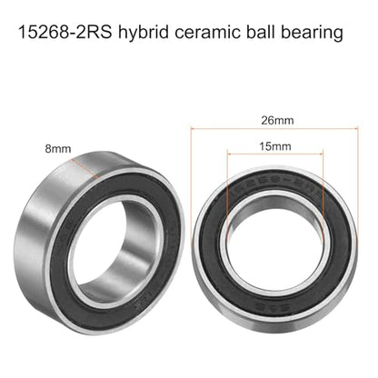 uxcell 15268-2RS Hybrid Ceramic Deep Groove Ball Bearings 15x26x8mm Si3N4 Silicon Nitride Balls Steel Rings Double Sealed Bearing for Motors, CNC Spindles (ABEC5) - size: 15268-2RS