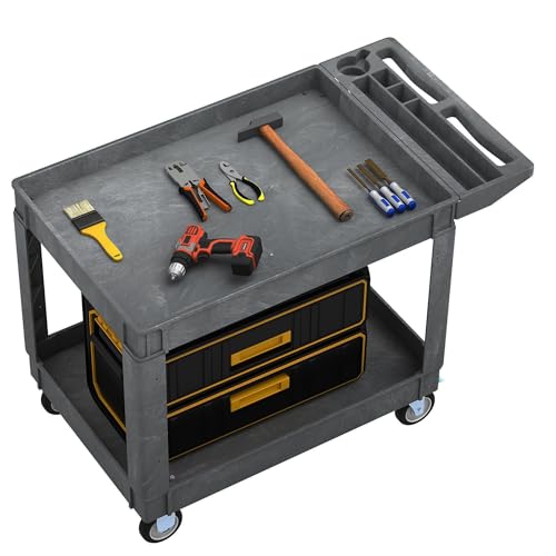 DWVO 45 x 25 in Heavy Duty Rolling Utility Cart on Wheels, Grey - color: Gray, size: 45"x25"