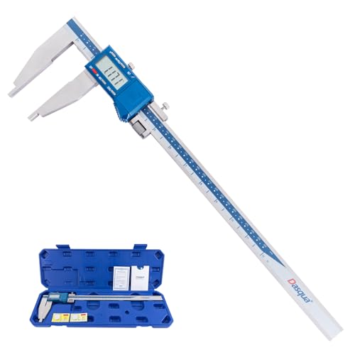 Dasqua 0-12"/300mm Heavy Duty Long Jaw Absolute Origin Digital Caliper, IP54 Stainless Steel Electronic Measuring Tool, in/mm Conversion, Accurary ±0.002"/0.04mm, Resolution 0.0005"/0.01mm - size: Heavy Duty 12"