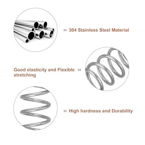 uxcell 5Pcs Compression Spring, Wire Diameter 0.035", OD 0.31", Free Length 1.57" 304 Stainless Steel Coil Mechanical Compressed Spring, Silver - size: 0.035" x 0.31" x 1.57"