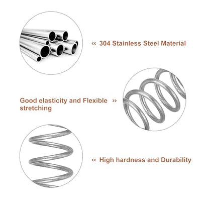 uxcell 5Pcs Compression Spring, Wire Diameter 0.035", OD 0.31", Free Length 1.57" 304 Stainless Steel Coil Mechanical Compressed Spring, Silver - size: 0.035" x 0.31" x 1.57"