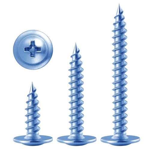 Wensilon（300 pcs）#6×1-1/4" Phillips Truss Head Wood Screws Galvanizing Quick Metal Self Tapping. - color: Silver, size: #6×1-1/4"