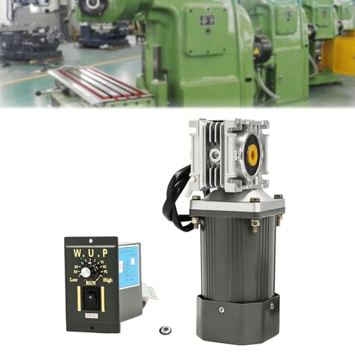Electric Gear Motor 120W AC 90-1650RPM 60Hz/50Hz 90-1350RPM 30K Worm Gear Reducer Gearbox High Torque with Adjustable Speed Reversing Function&Self-Locking Function - size: 120W AC