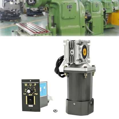 Electric Gear Motor 120W AC 90-1650RPM 60Hz/50Hz 90-1350RPM 30K Worm Gear Reducer Gearbox High Torque with Adjustable Speed Reversing Function&Self-Locking Function - size: 120W AC