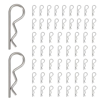 60pcs Cotter Pins M1.2x25mm Heavy Duty R Clips Hitch Pin Clip - size: M1.2 x 25mm