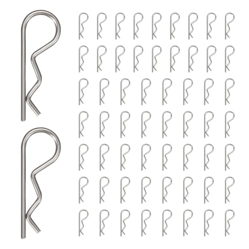 60pcs Cotter Pins M1.2x25mm Heavy Duty R Clips Hitch Pin Clip - size: M1.2 x 25mm