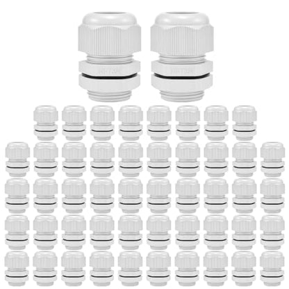 3/4" NPT Cable Glands, IP68, Nylon PA66, Gray, 5 Pack - color: Gray, size: 3/4"-50pcs