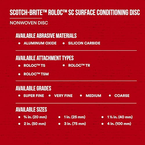 Scotch-Brite Roloc Surface Conditioning Disc, TR 07516, 2 in x NH S SFN, 25 per Carton - size: 2 inches