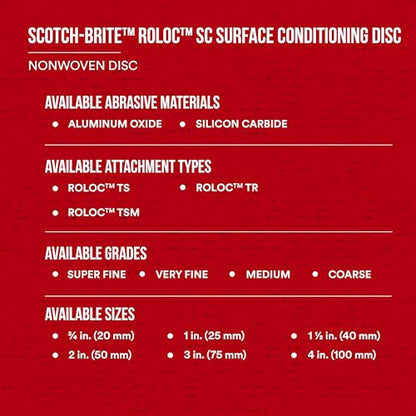 Scotch-Brite Roloc Surface Conditioning Disc, TR 07516, 2 in x NH S SFN, 25 per Carton - size: 2 inches