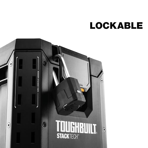 ToughBuilt StackTech Compact Tool Box with Lock and Removable Tray - size: Large