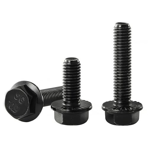 M8 x 16mm Flanged Hex Head Bolts Flange Hexagon Screws, M8x1.25 Bolt,10.9 Grade Alloy Steel, Hexagon Head Bolts, Black Zinc Finish, Full Thread,Quantity 15 - size: M8 x 16mm(15PCS)