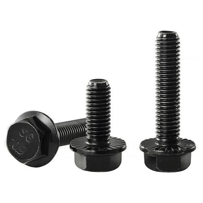 M8 x 35mm Flanged Hex Head Bolts Flange Hexagon Screws, M8x1.25 Bolt, 10.9 Grade Alloy Steel, Hexagon Head Bolts, Black Zinc Finish, Full Thread, Quantity 10 - size: M8 x 35mm(10PCS)