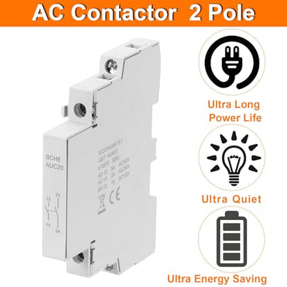 MECCANIXITY AC Contactor 2 Pole 2NO 24V/110V/230V Load and Lighting Circuit