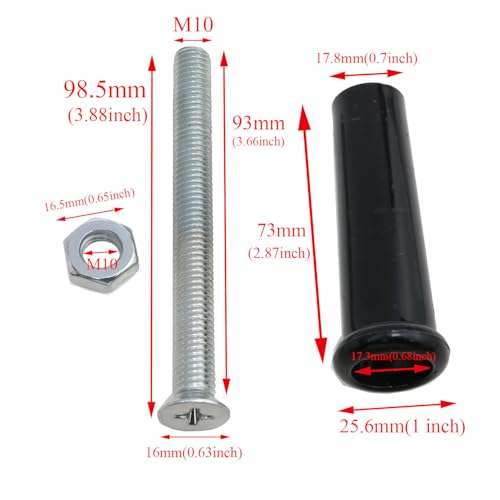 2 Pack M10 Revolving Handle for Trailer Jack and Lathe