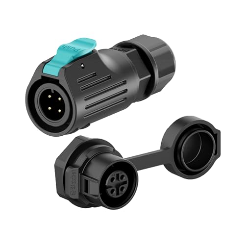 EW-LP12 Industrial Waterproof Connector IP68 Quickly Plugging Aviation Connector PBT Plastic Shell Circular Connector Fast Release Electrical Connector M12 2-8 Pin Thread Socket (4 Pin) - color: Thread Socket/PBT Plastic, size: 4 Pin