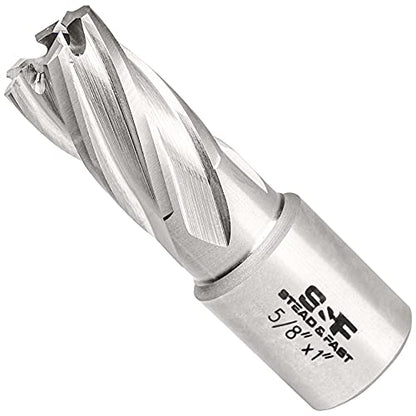S&F STEAD & FAST Annular Cutter with Pilot Pin, 5/8" x 1", Mag Drill Bit - size: 5/8" x 1"