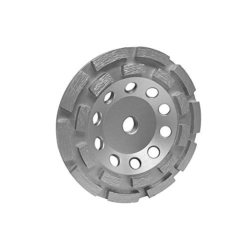 Concrete Masonry Stone Marble Angle Grinder 5'' Double Row Diamond Grinding Cup Wheel 5'' x 5/8''-11