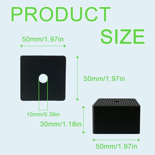 4 Pack 2×2×1.2 Inch Thick Rubber Anti-Vibration Pads & Shock Absorbing Pads - size: 50X50X30mm