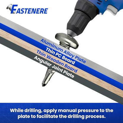 Fastenere Pan Head Self Drilling Tek Screws - #8 x 1/2" (100 Pack) Stainless Steel 410, Full Thread, Bright Plain Finish, Corrosion-Resistant, Self-Drilling, Easy to Install w/Phillips Drive Size #2 - size: #8 x 1/2" (100 Pack)