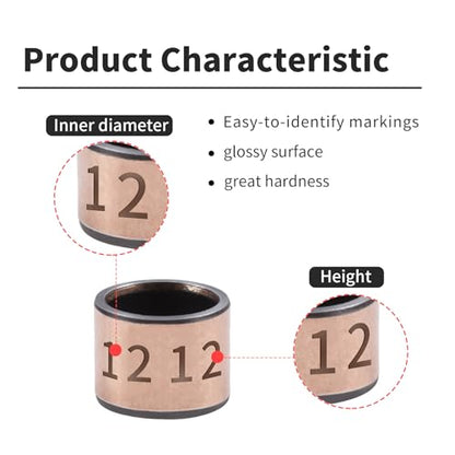 4Pcs Sleeve Bearing 12mm Bore x 15mm OD x 12mm Length Plain Bearings Wrapped Oilless Bushings for Printing Machines, Textile Machines, Hydraulic Transport Vehicles - size: 12x15x12mm