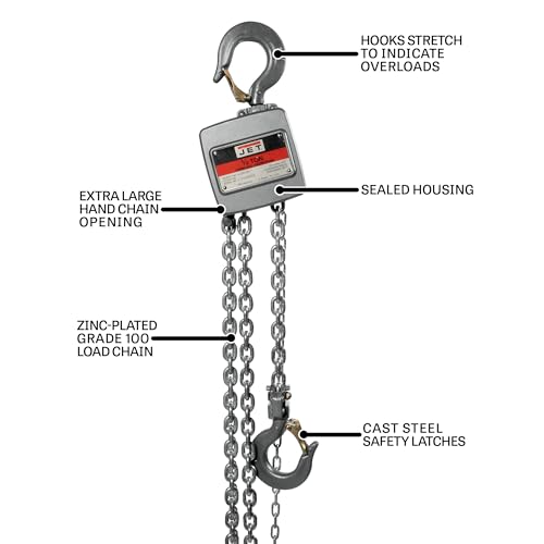 JET 1/2-Ton Aluminum Hand Chain Hoist, 30' Lift (AL100-050-30) - size: 1/2 Ton, style: 30' Lift