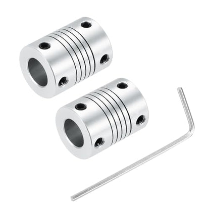 uxcell 2Pcs 6mm to 10mm Aluminum Alloy Shaft Coupling L25xD19 Flexible Coupler Beam for 3D Printer CNC Machine DIY Encoders and Motors Shaft,Silver - size: 6mm to 10mm