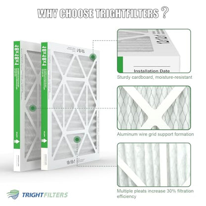 TRIGHTFILTERS 18x18x1 Air Filter 4 Pack, MERV 8 Filter Replacement - size: 18x18x1-4pack