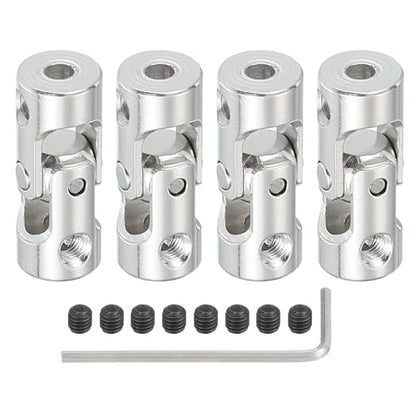 PATIKIL Rotatable Universal Steering Shaft 3mm to 3.2mm Inner Dia, 4 Pcs U Joint Shaft Coupling U Joints Coupler Connector Accessories with M3 Screws for Motor Model Robots - size: 3mm to 3.2mm