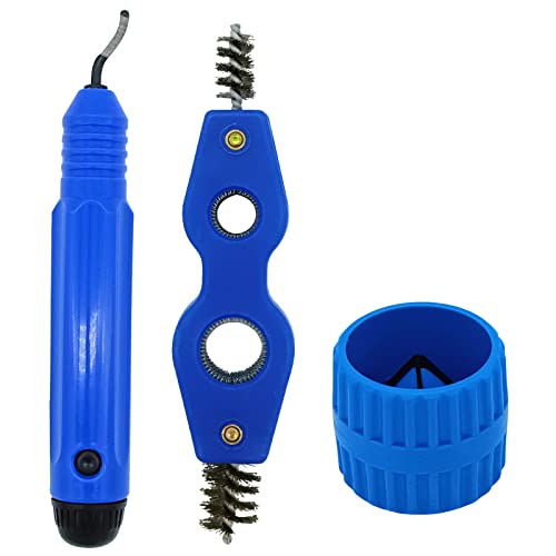 Deburring Tool with Blades with 2 Pieces Copper Pipe Cleaner and Reamer Set