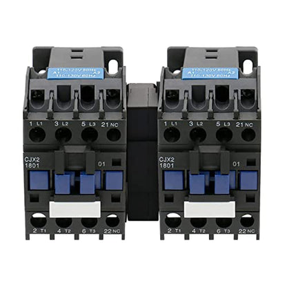 Baomain 3-Pole AC Contactor CJX2-1801 110VAC Coil, 3NO+1NC Auxiliary, 660V 3-Phase, DIN Rail Mount,for Motor Starters, Pumps, and Industrial Control Panels - style: AC 110V
